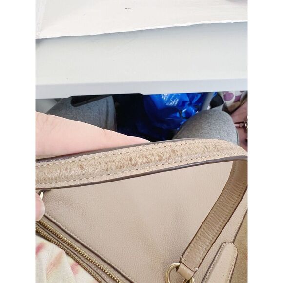 Coach Ava Tote in Taupe Leather and Suede Mixed Fabric Shoulder Bag Purse - Picture 11 of 12